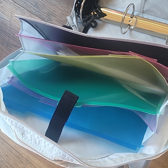 Case It 3" Trapper Keeper, Retro, Diamonds, Colorful, Grey, Zipper, School - Picture 9 of 11